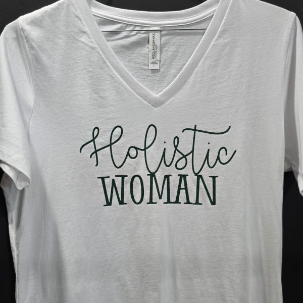 Holistic Woman V-Neck Tee in White